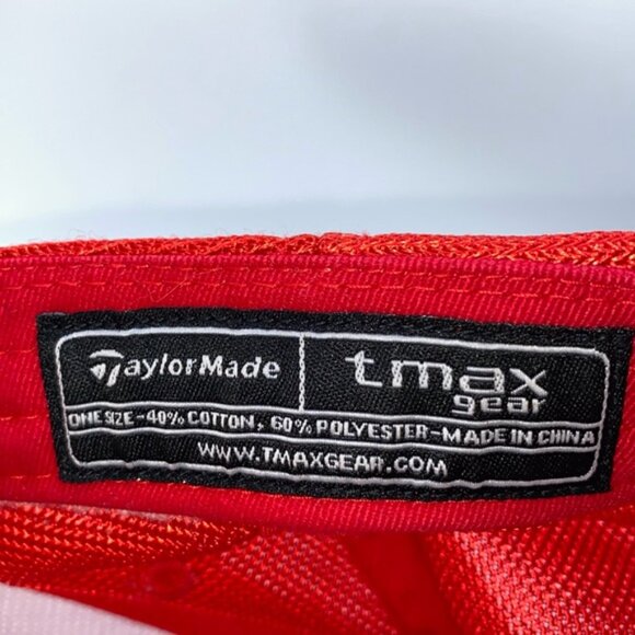 Taylormade Mens Golf Hat R7 Red Mesh White Cap Adjustable Hook & Loop Tmax Gear - Picture 10 of 13